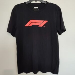 Formula 1 F1 Official Product Mens Graphic T-Shirt Black Red Logo Size Large